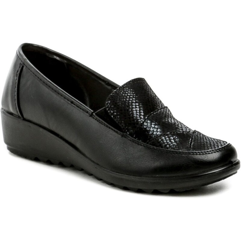 Wojtylko 7B24351C čierne dámske mokasíny na kline 50048641
