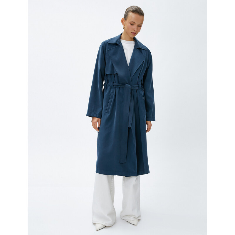 Koton Flowy Double Breasted Trench Coat With Belt