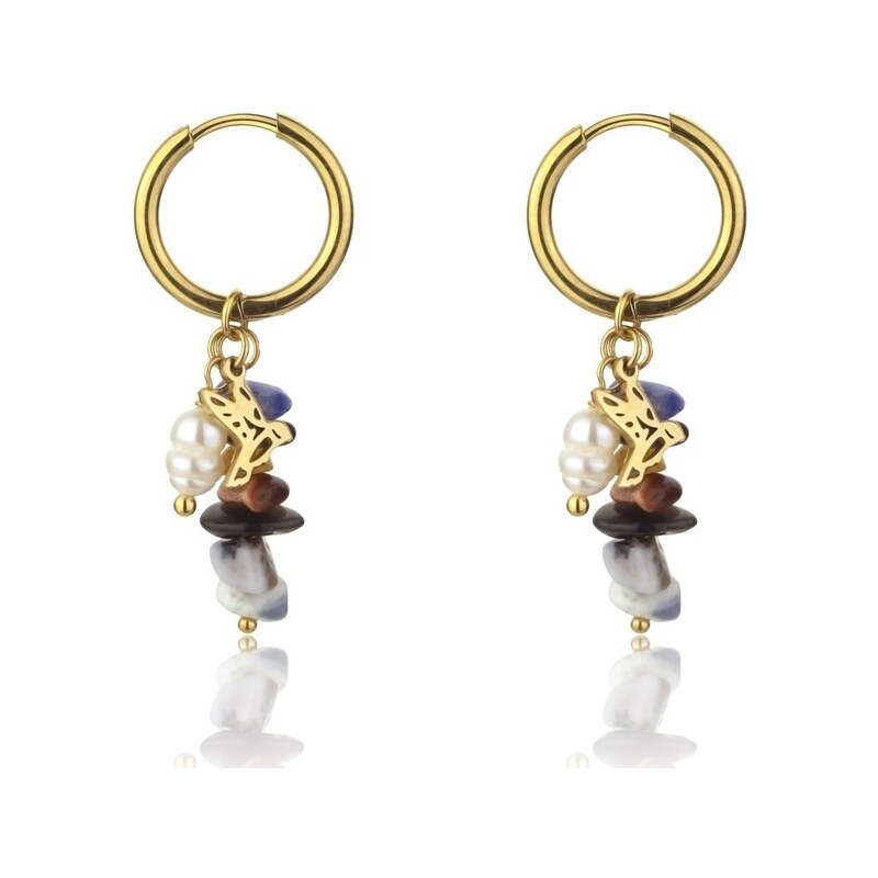 Emily Westwood Štýlové pozlátené okrúhle náušnice 2v1 Norah EWE23055G 66578619