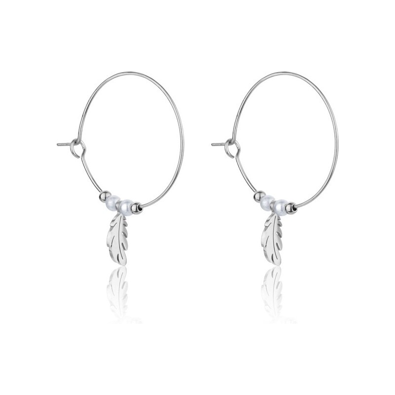 Emily Westwood Oceľové náušnice kruhy s perličkami Ruth EWE23064S 66581212