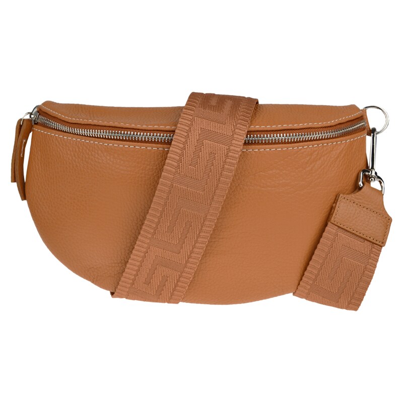 Camel kožená talianska crossbody kabelka Reni Grande Camel s prídavným 50070721