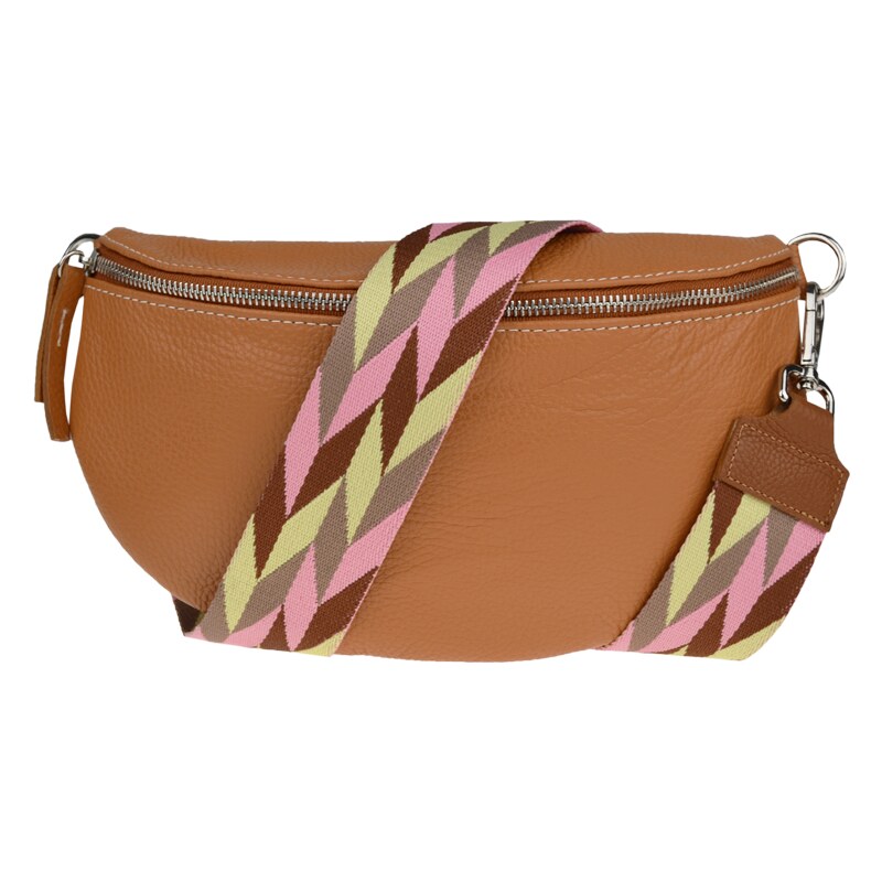 Camel kožená talianska crossbody kabelka Reni Grande Camel s prídavným 50070718