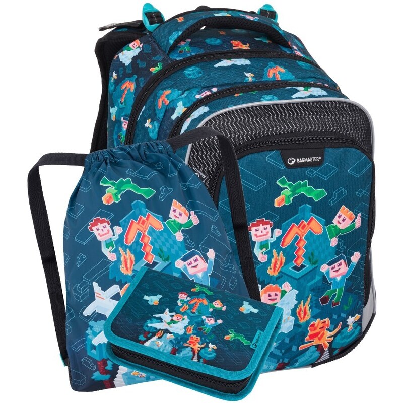 Bagmaster LUMI 24 E malý školský set pre prvákov – kockovaný svet 62195097