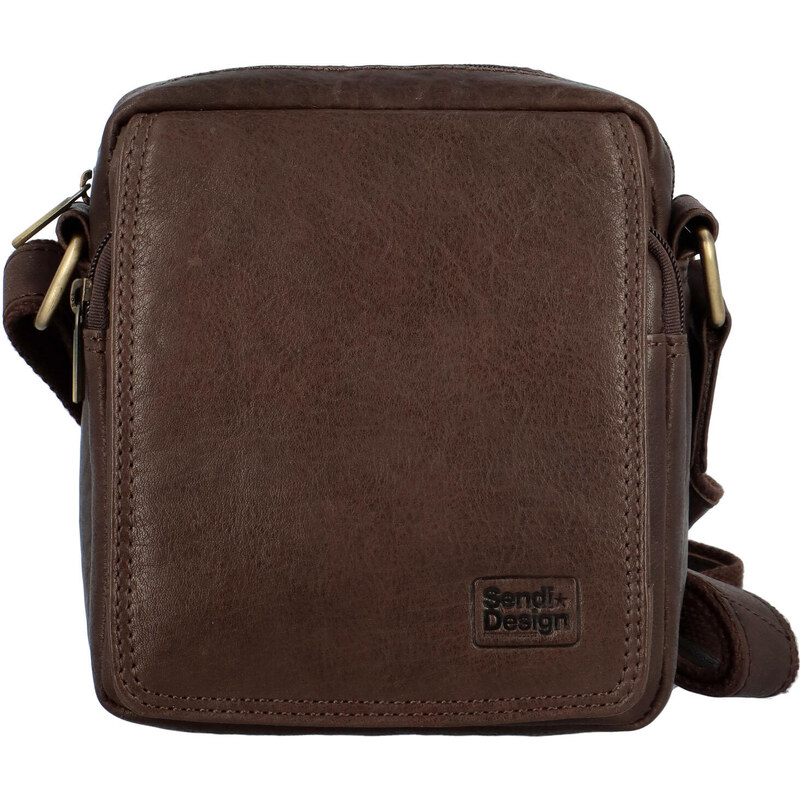 Pánska kožená taška cez rameno tmavo hnedá - SendiDesign Jarullo hnedá 56864816
