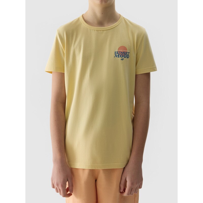 4F Chlapčenské regular tričko s potlačou - žlté