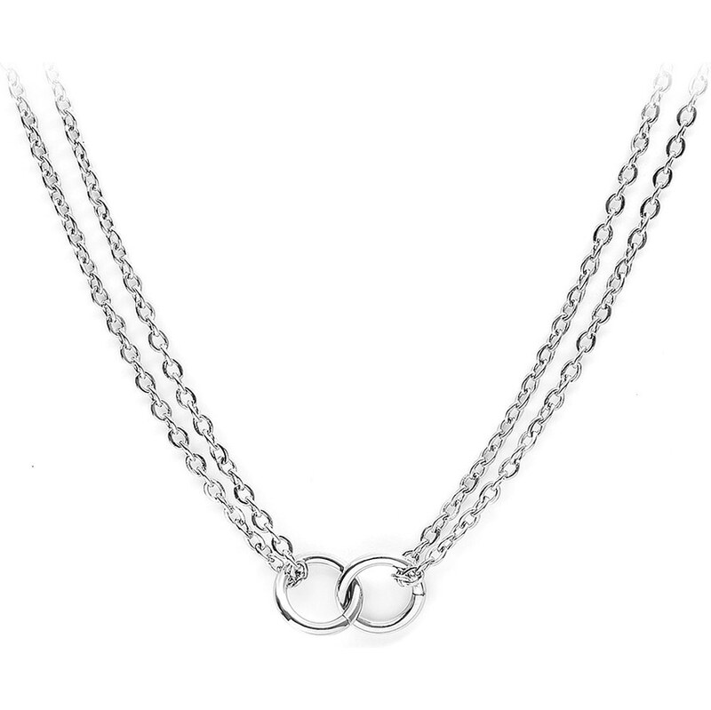 Pierre Lannier Štýlový oceľový náhrdelník s krúžkami Seduction 66591408