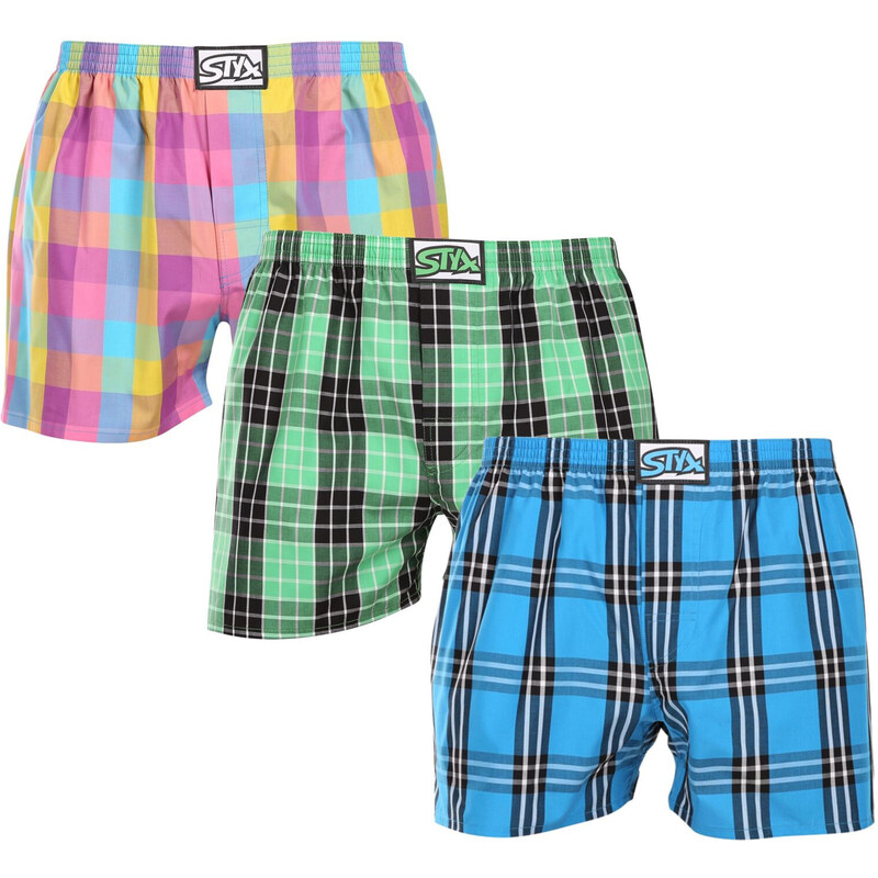 3PACK pánske trenky Styx klasická guma viacfarebné (3A102830) 50100410