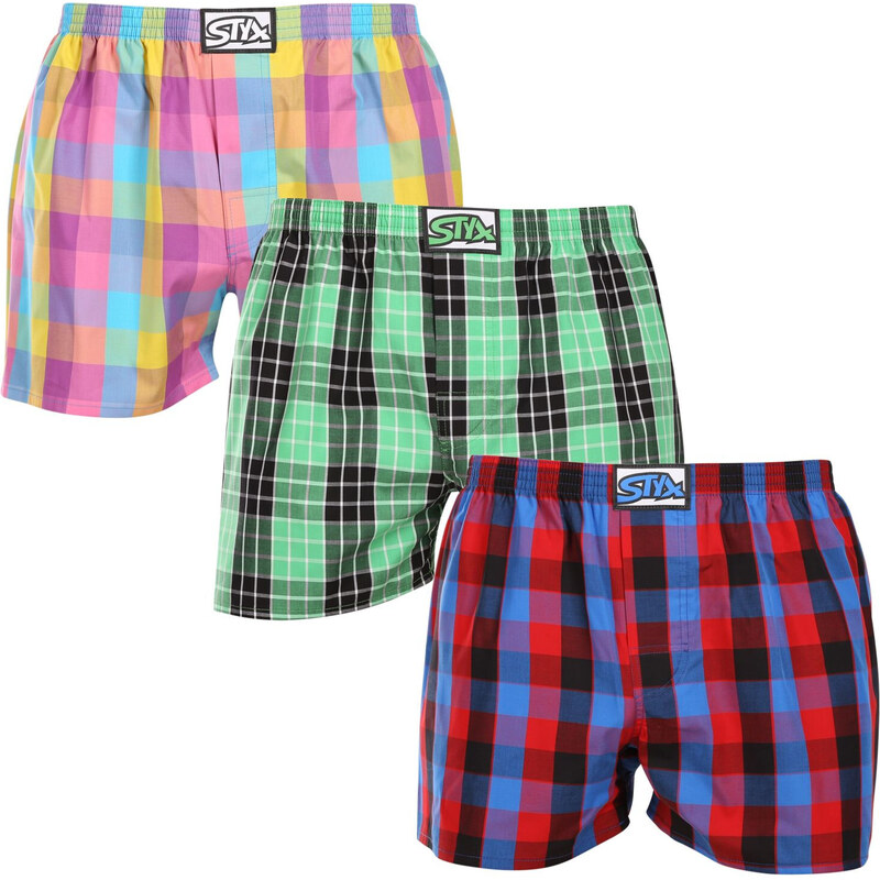 3PACK pánske trenky Styx klasická guma viacfarebné (3A102729) 50100414