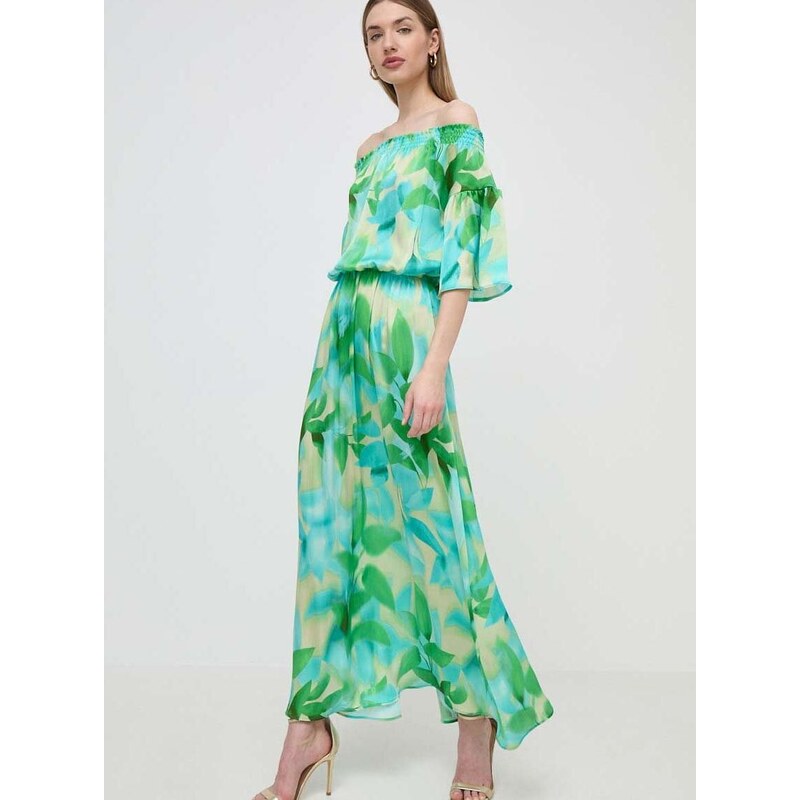 Šaty Liu Jo zelená farba, maxi, áčkový strih