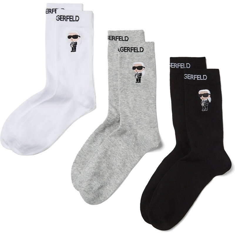 Karl Lagerfeld Ponožky sivá / čierna / biela 66695052