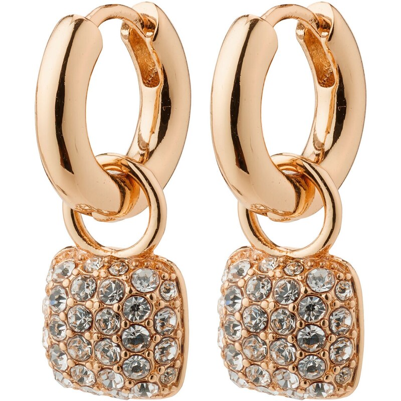 Pilgrim Náušnice Cindy ružové zlato / priehľadná 54253735