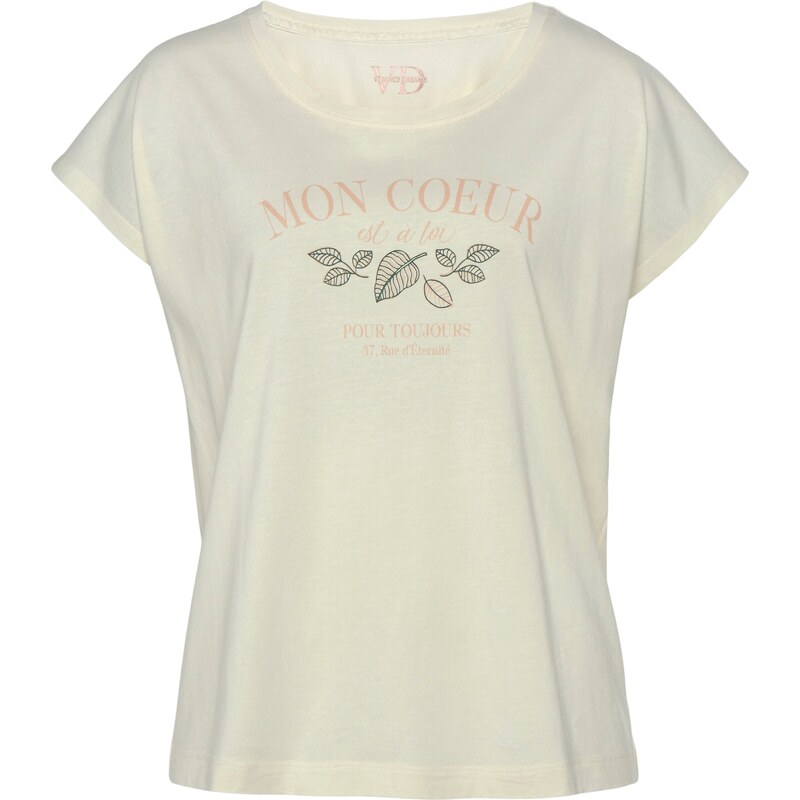 VIVANCE Tričká na spanie krémová / tmavozelená / rosé 54255217