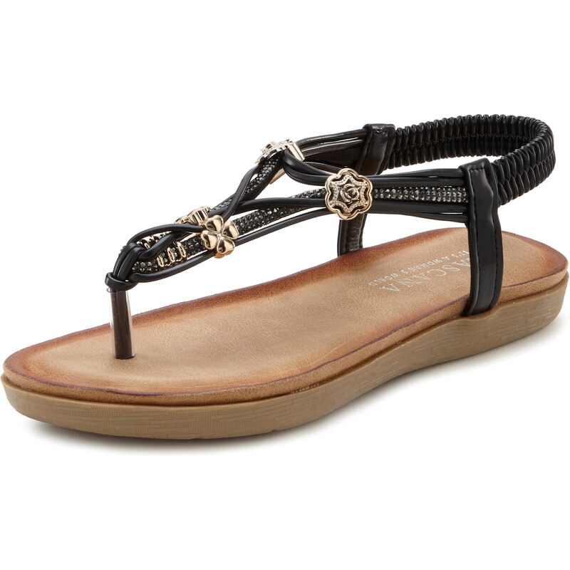 LASCANA Žabky hnedá / zlatá / čierna 54256046