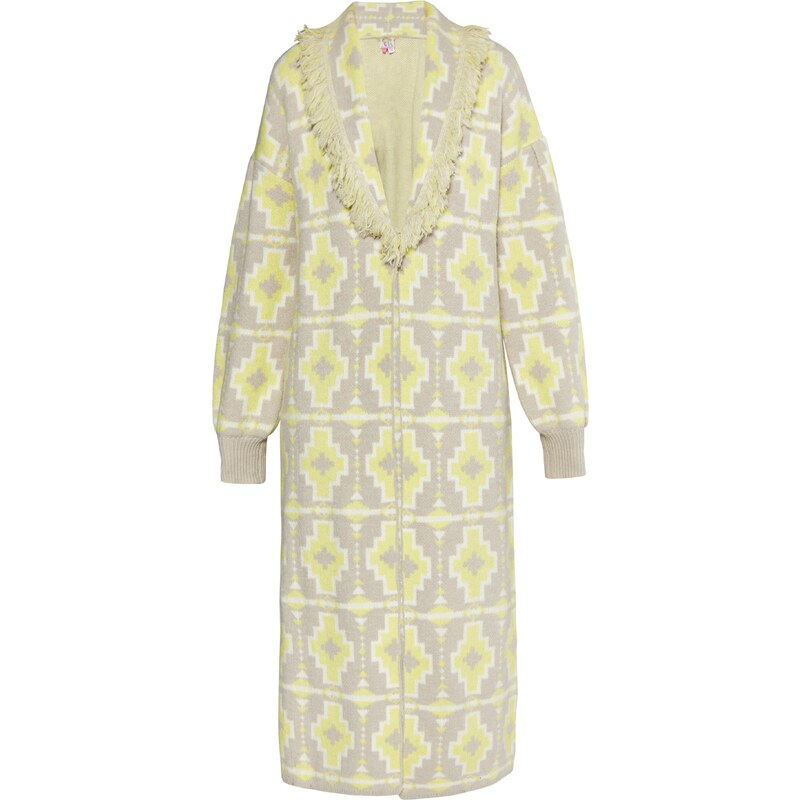 IZIA Pletený kabát Eyota žltá / sivá 54256587