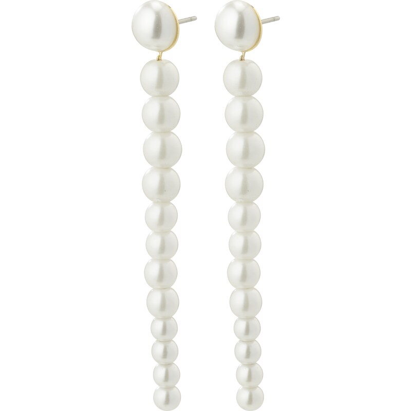 Pilgrim Náušnice Beat zlatá / perlovo biela 54257134