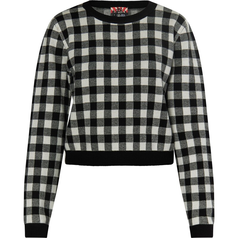 myMo ROCKS Sveter Ucy tmavosivá / čierna / biela 54263695