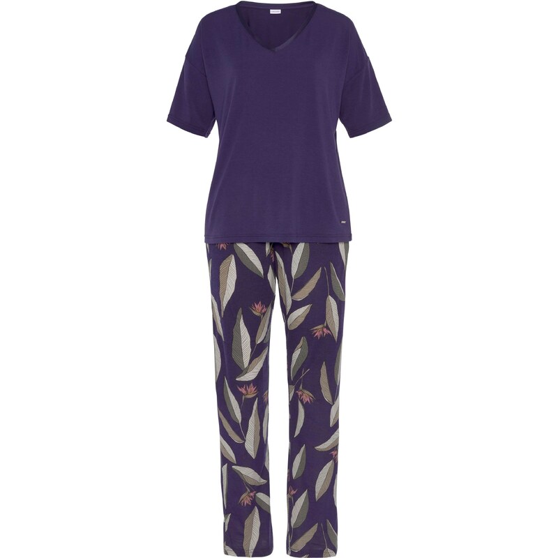 LASCANA Pyžamo béžová / olivová / tmavofialová / staroružová 54265397