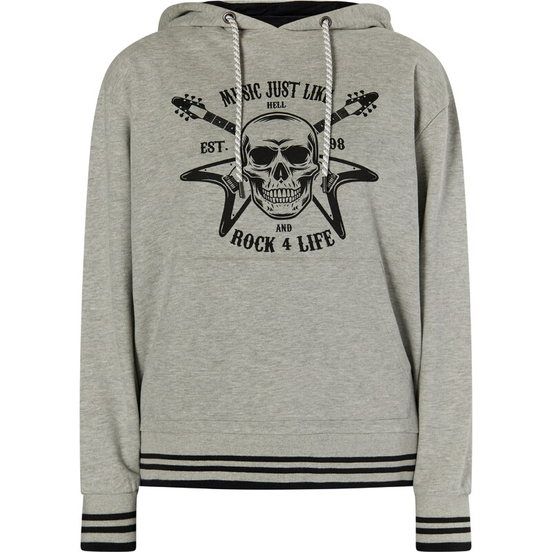 myMo ROCKS Mikina Ucy sivá melírovaná / čierna 54265554