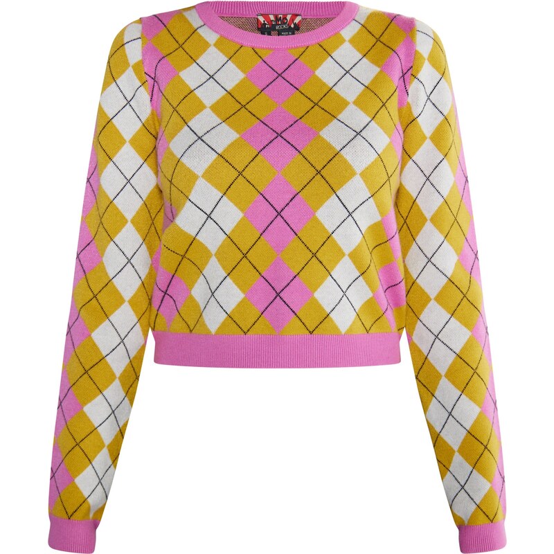 myMo ROCKS Sveter Ucy horčicová / eozín / čierna / biela 54265955