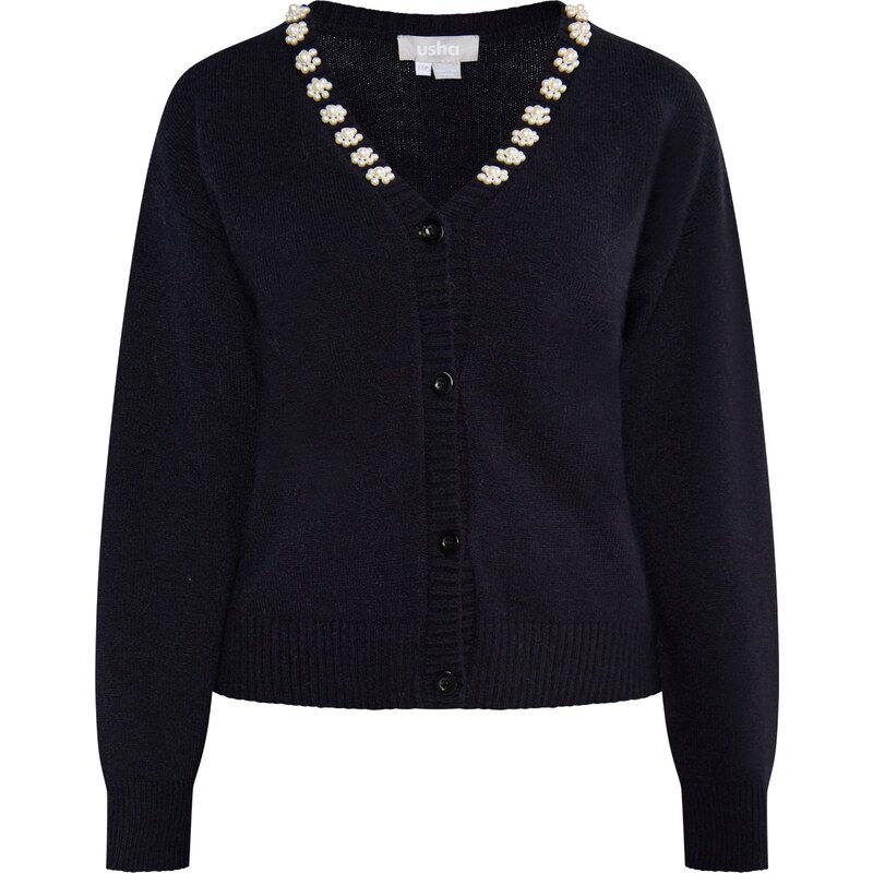 Usha Kardigán Sivene čierna / perlovo biela 54268222