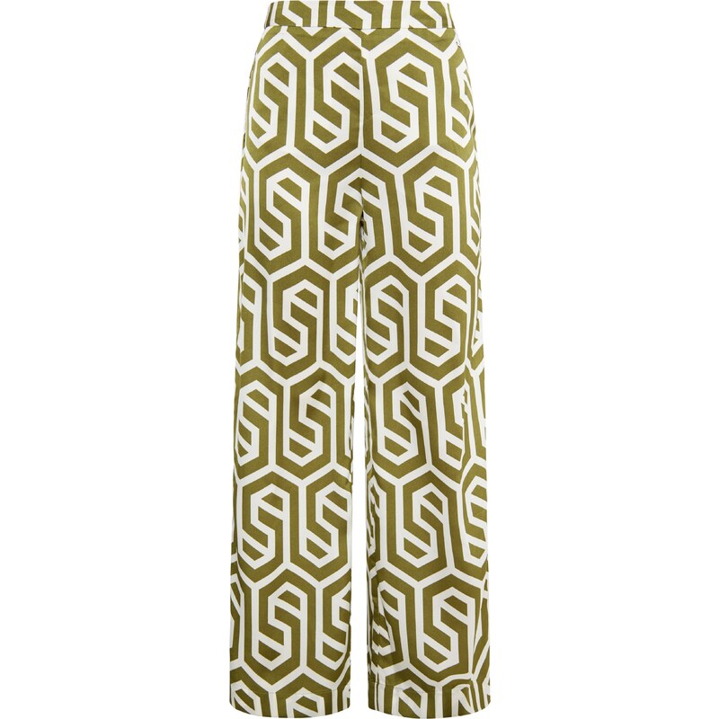 DreiMaster Klassik Nohavice Klassik olivová / biela ako vlna 54268712