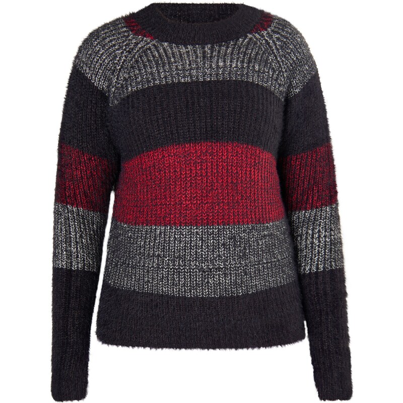 myMo ROCKS Sveter sivá / červená / čierna 54270156