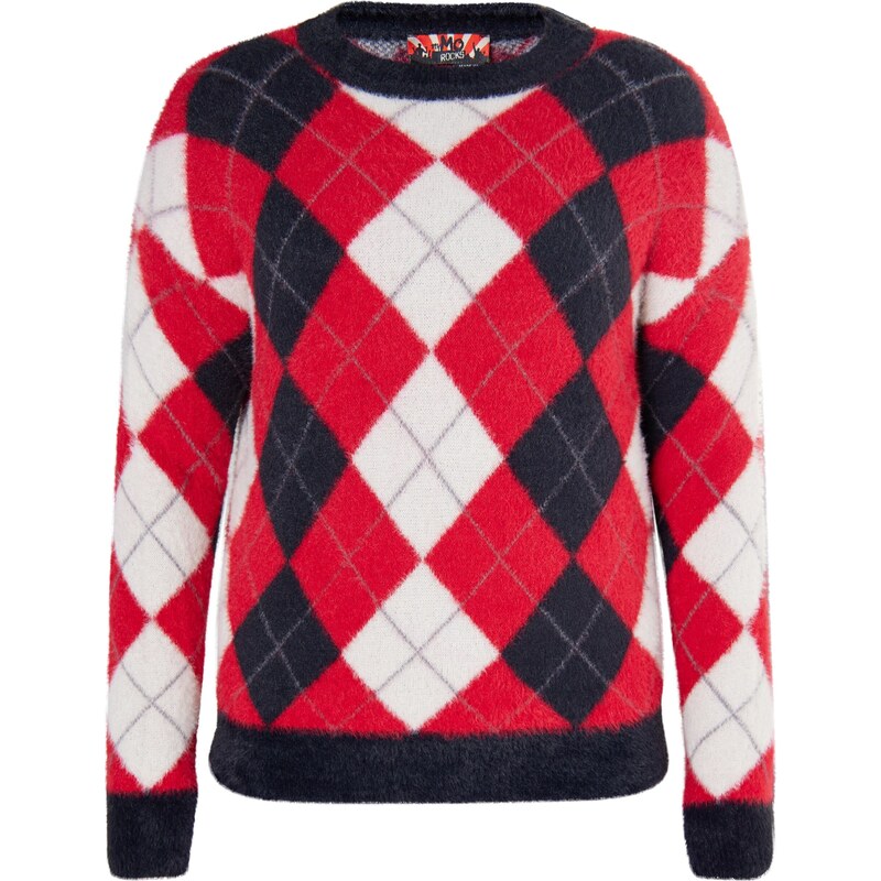 myMo ROCKS Sveter červená / čierna / biela 54270202