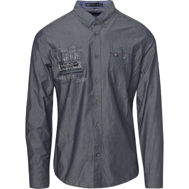 KOROSHI Košeľa námornícka modrá / sivá 66807665