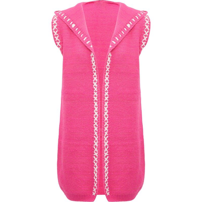 IZIA Pletená vesta ružová / šedobiela 54296759