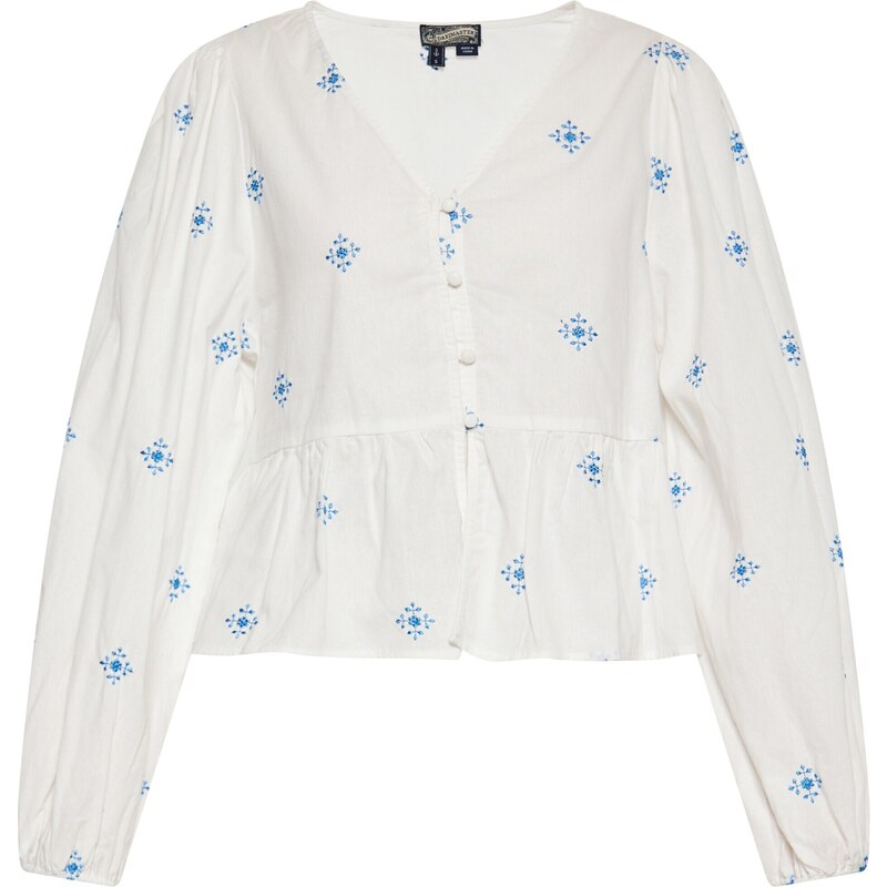 DreiMaster Vintage Blúzka modrá / biela ako vlna 54304826