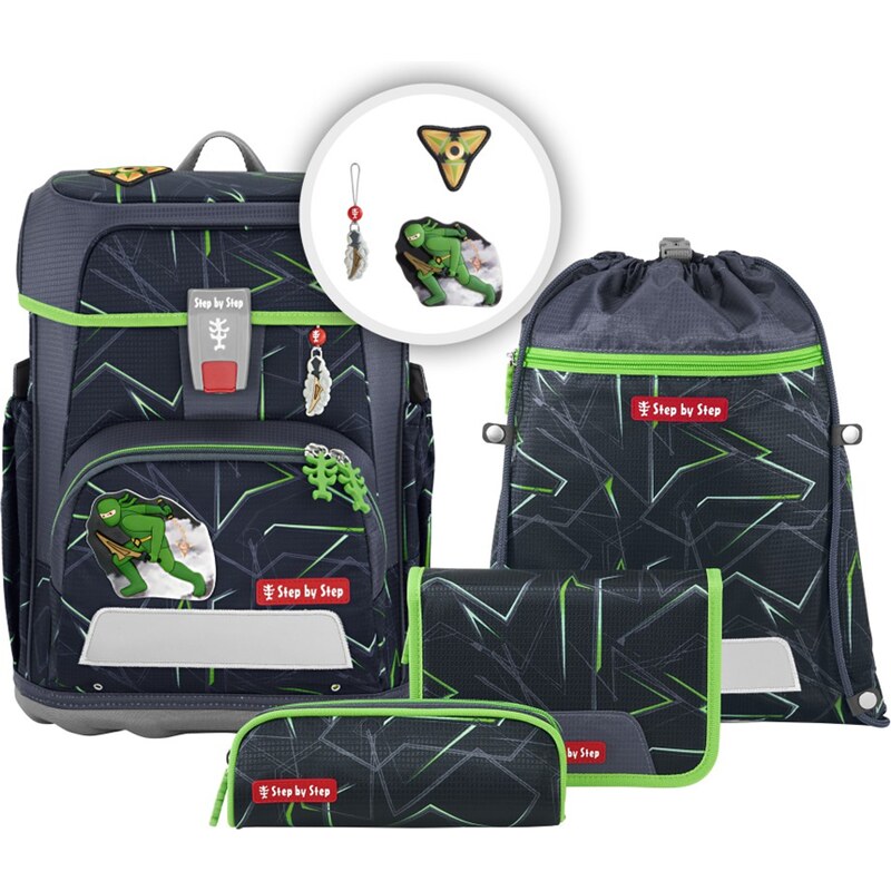 Step by Step Školská aktovka CLOUD pre prvákov - 5-dielny set - Ninja 50102946