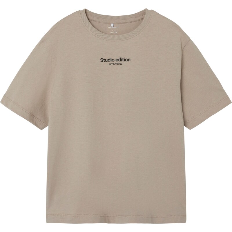 NAME IT Tričko Brody tmavobéžová / čierna 54311398