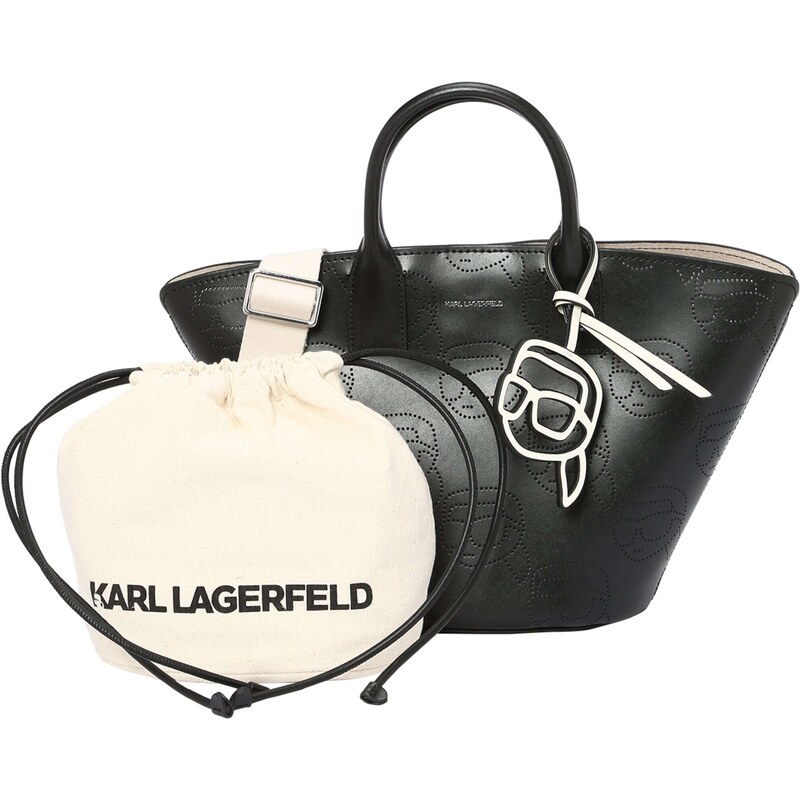Karl Lagerfeld Kabelka IKONIK 2.0 čierna / prírodná biela 64465242