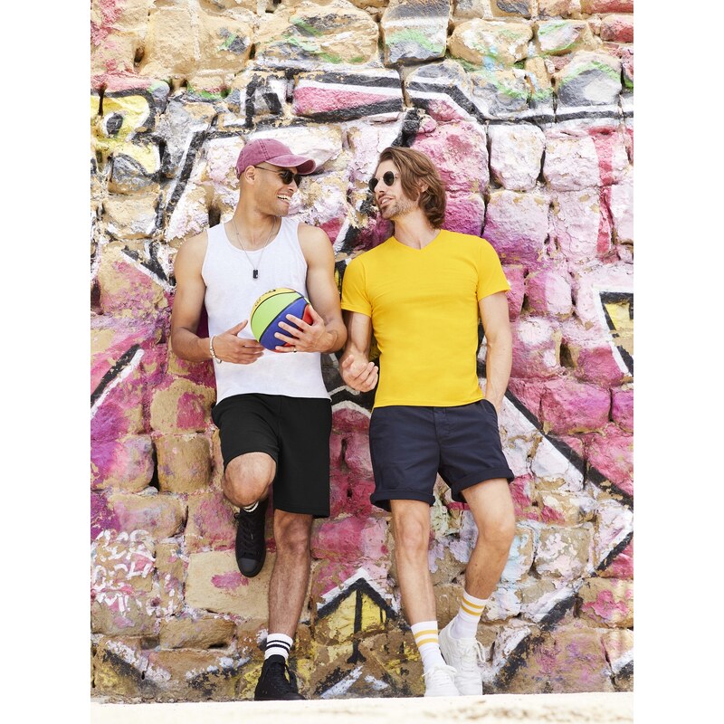 Żółta koszulka męska Valueweight V-Neck Fruit of the Loom 50576427