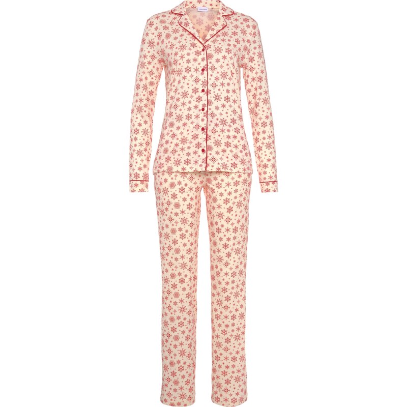 LASCANA Pyžamo Xmas pastelovo ružová 54262218