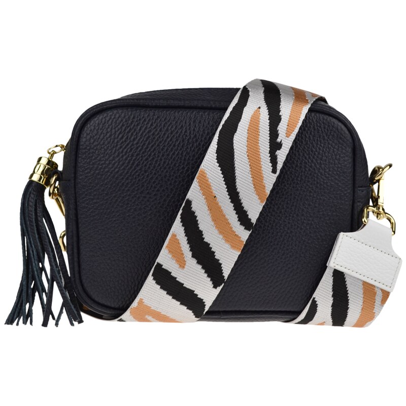 Modrá kožená talianska crossbody kabelka Bala Blu Scura s prídavným 50115817