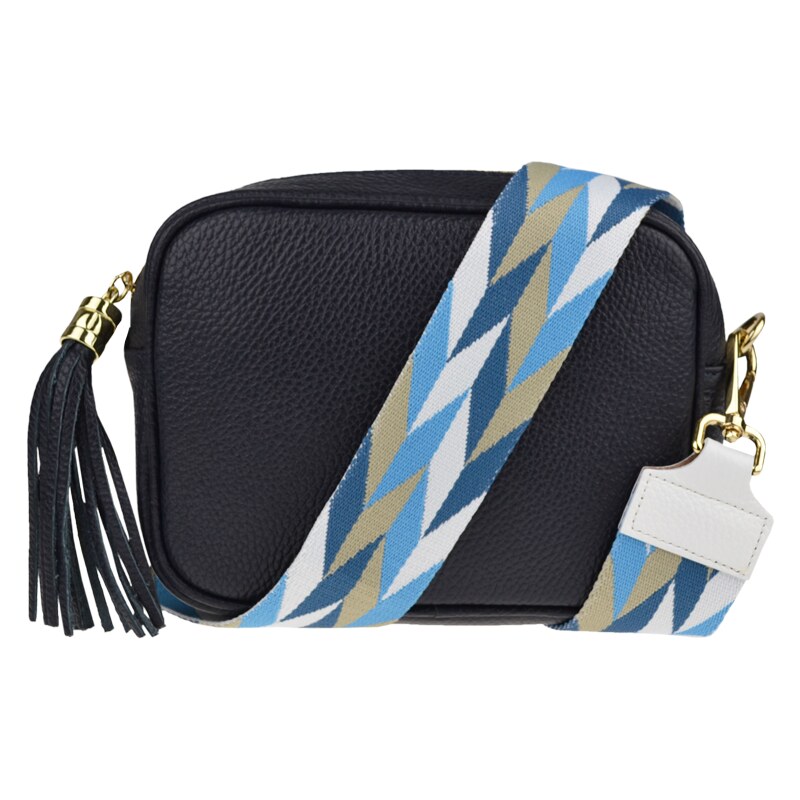 Modrá kožená talianska crossbody kabelka Bala Blu Scura s prídavným 50115816