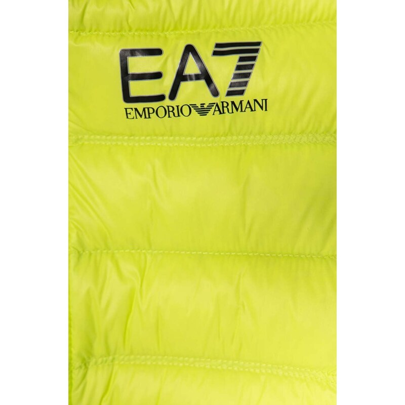 Detská páperová bunda EA7 Emporio Armani zelená farba
