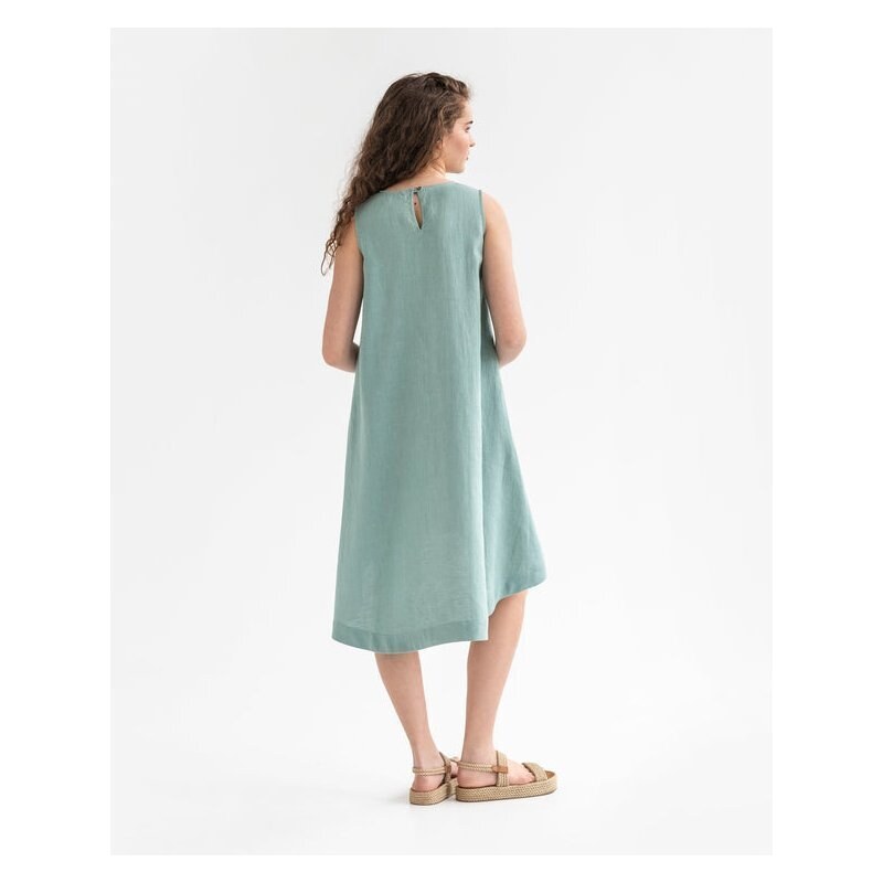 Magic Linen Ľanové šaty Toscana Teal blue