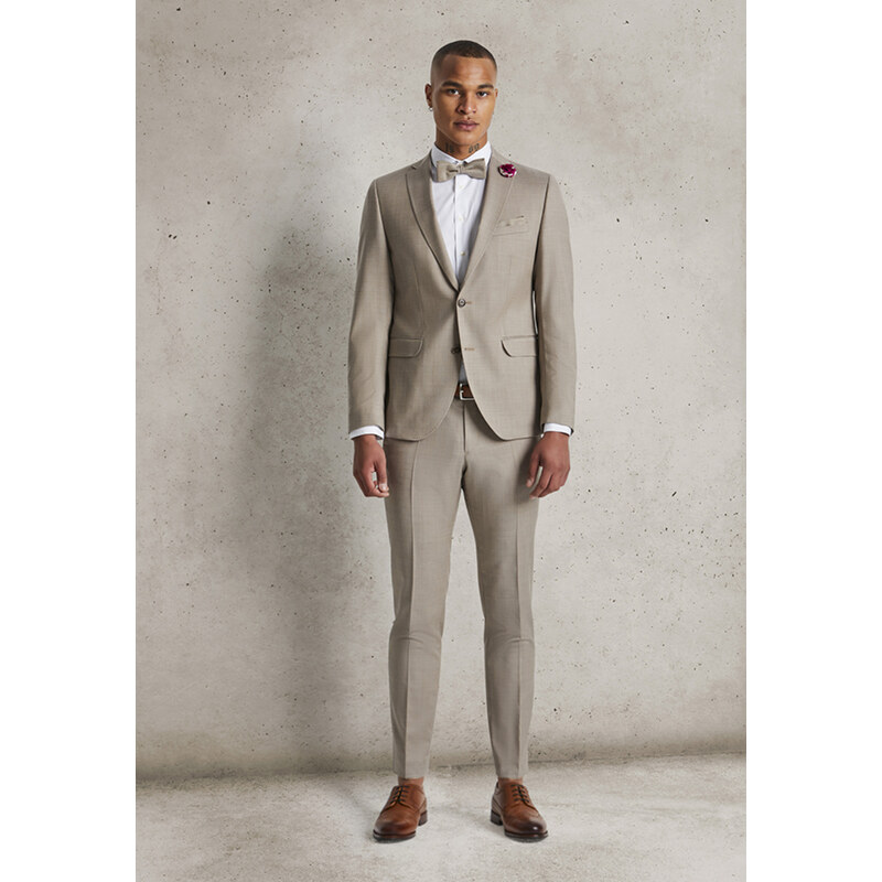 Pánske béžové vlnené oblekové sako CLUB OF GENTS slim fit 50124172