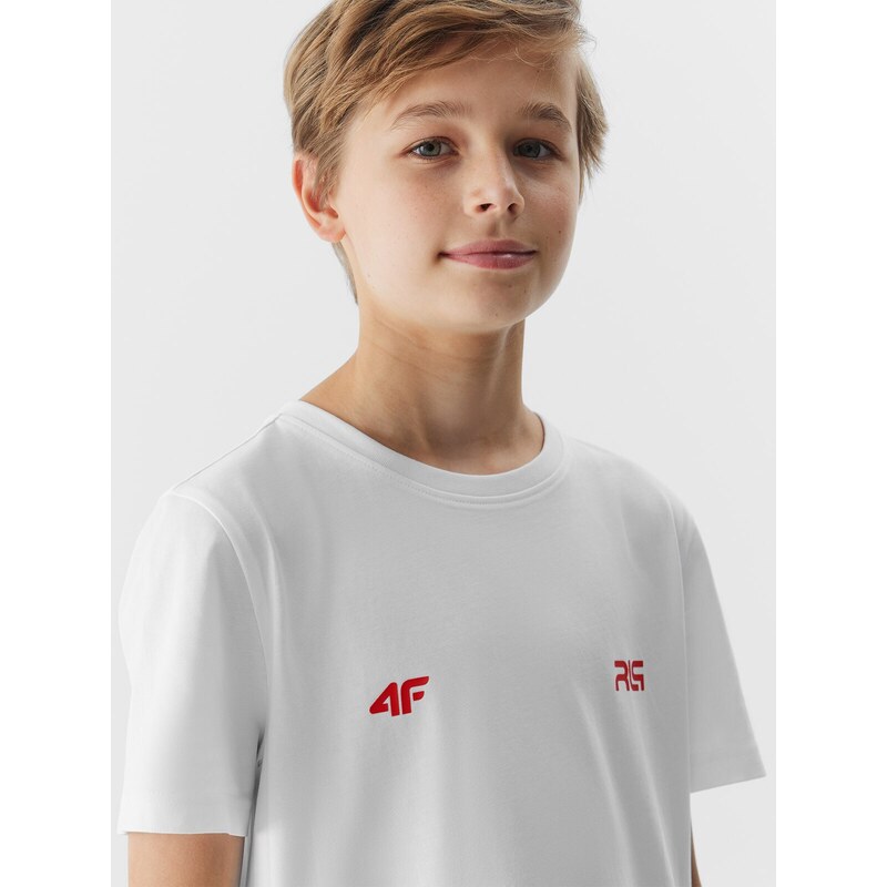 4F Detské tričko s potlačou 4F x Robert Lewandowski - biele