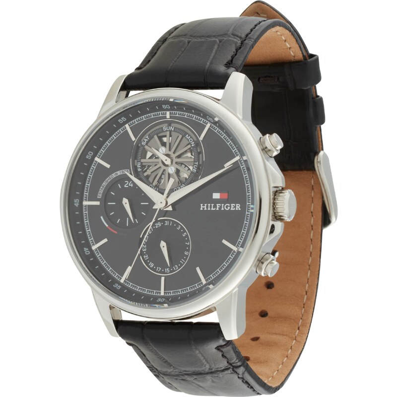 TOMMY HILFIGER Analógové hodinky STEWART čierna / strieborná 56909148