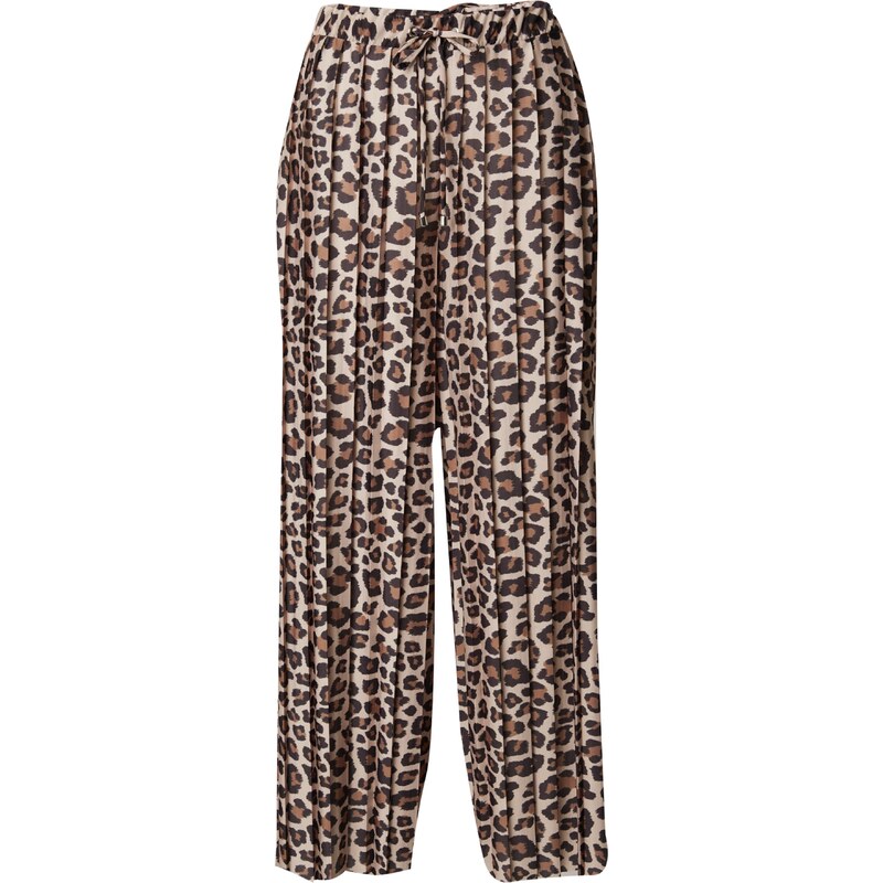 ABOUT YOU Plisované nohavice Viviana béžová / hnedá / tmavohnedá 63145474