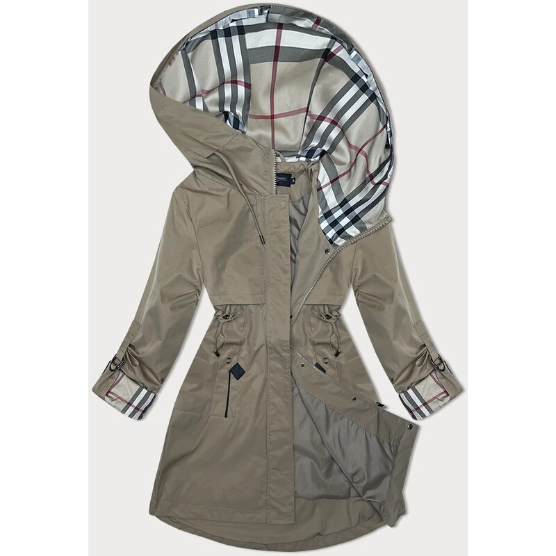 Svetlá khaki bunda s ozdobnou podšívkou BH Forever (3) (BH-2401BIG) 50139461