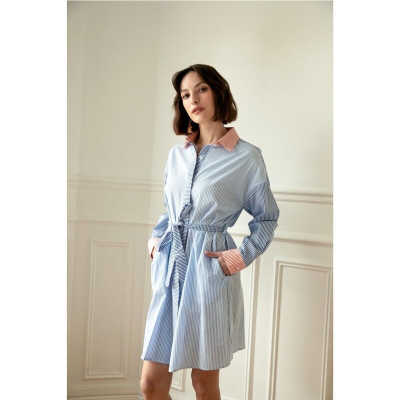 CALIE PARIS Caile - Pruhované košeľové šaty 50144557