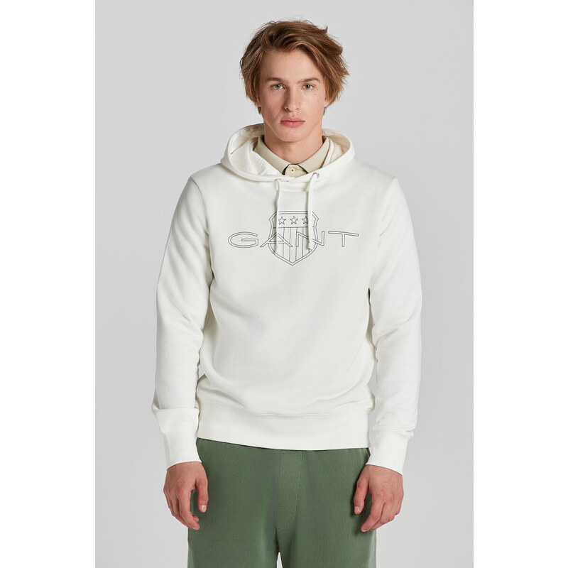 MIKINA GANT LOGO HOODIE EGGSHELL 50156103