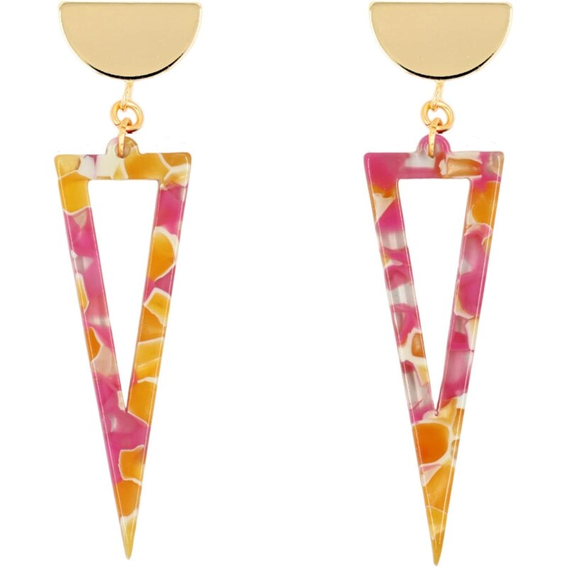 Fräulein Wunder Náušnice karí / zlatá / ružová / biela 54319481