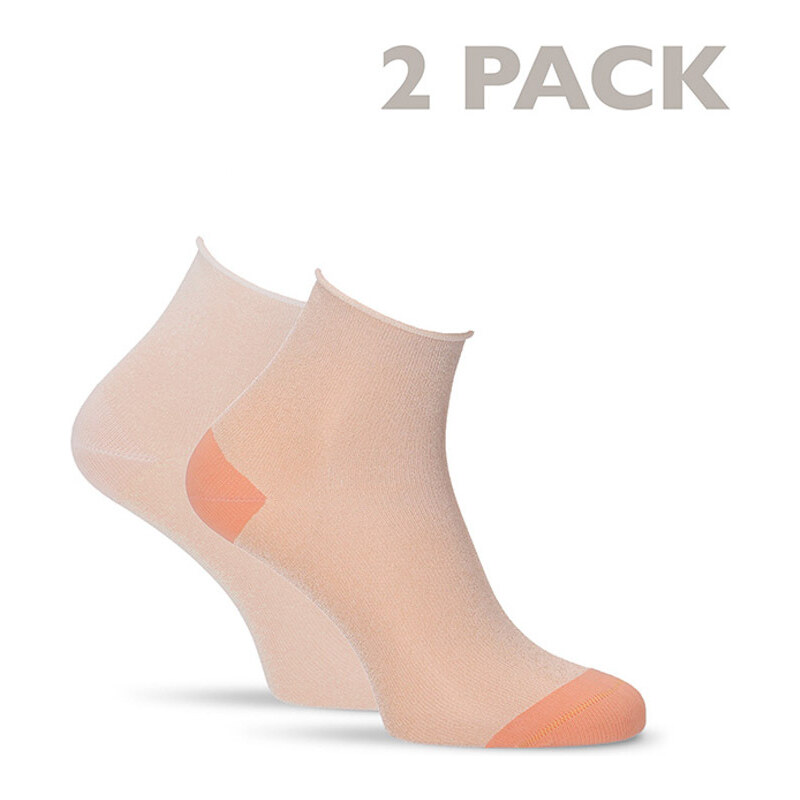Tamaris Bielo-oranžové ponožky 99652 - dvojbalenie