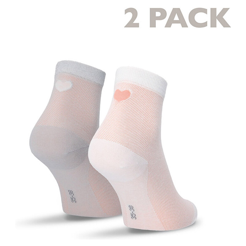 Tamaris Sivo-biele ponožky 99661 - dvojbalenie