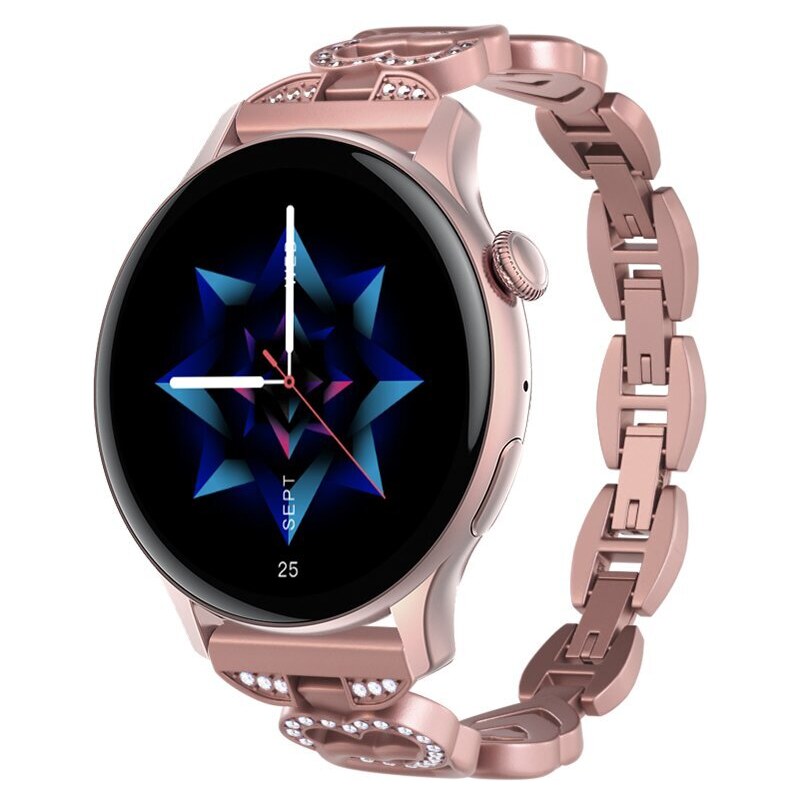 Smart hodinky Madvell Talon s volaním cez bluetooth ružová s kovovým remienkom Srdiečka